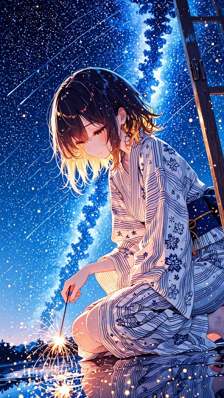 夜のとばり、いちるの光