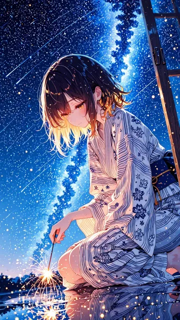夜のとばり、いちるの光