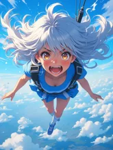 空に放り出されたチアガール！…白