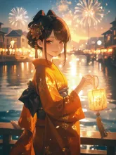 屋形船の芸者美人·夏の宵の屋形船 の投稿作品