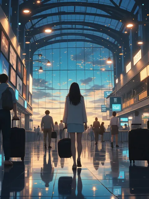 Krepuska flughaveno post la… - 仕事終わりの空港