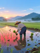 田植えの水鏡·初夏チャレンジ の投稿作品