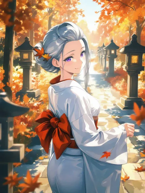 A beautiful woman walking… - 紅葉狩り