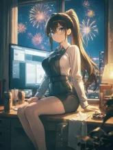 「折角の花火なのに、こんな所で仕事しててよかったんですか？」