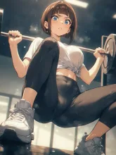 筋トレ女子·汗が輝く健康美 の投稿作品