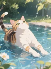 もうすぐ夏だにゃ〜 — neko(⁠｡⁠･⁠ω⁠･⁠｡⁠)⁠ﾉ⁠さんのAIイラスト