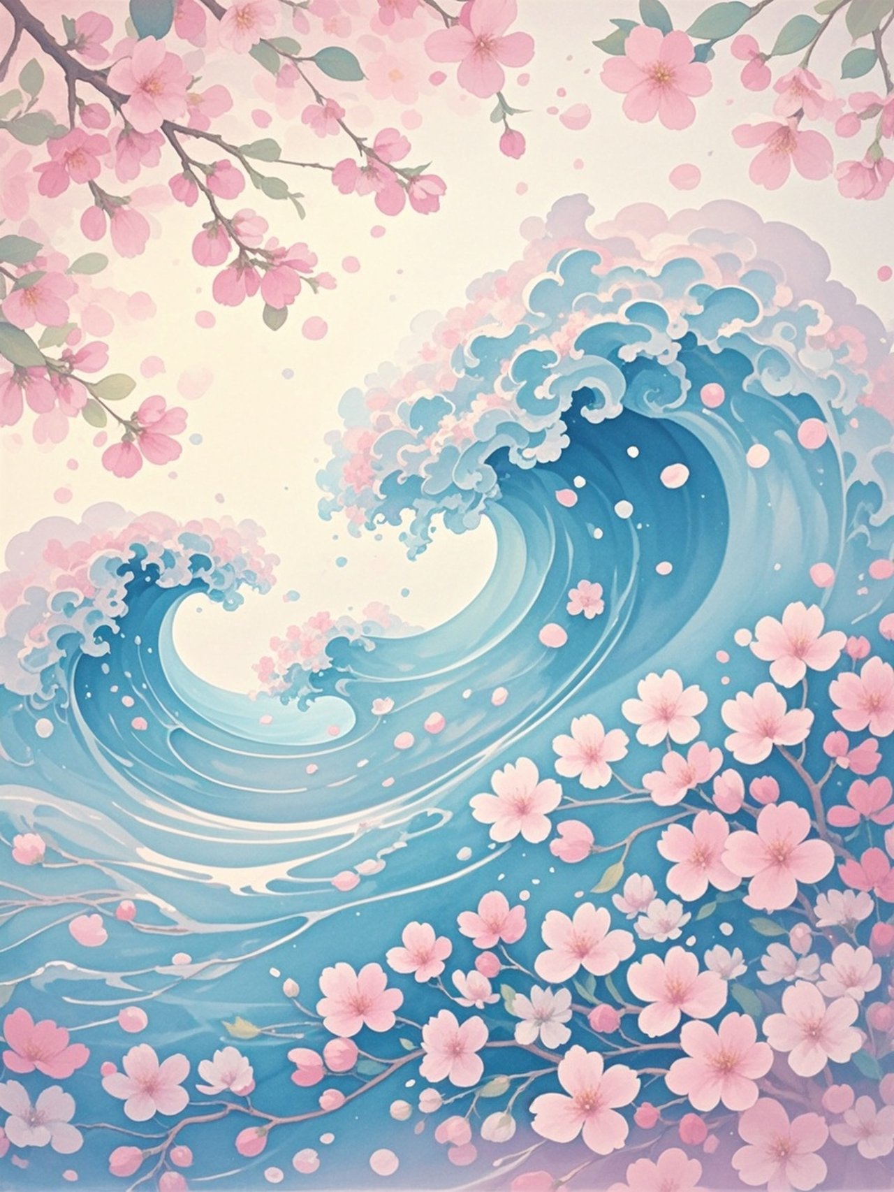桜と波🌸