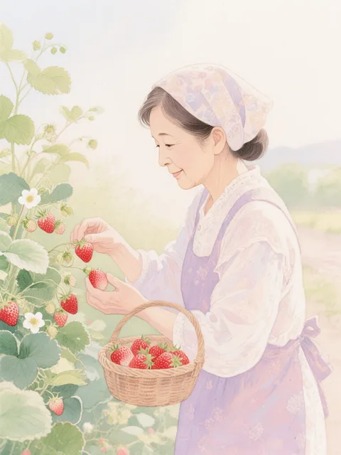 思い出のいちご狩り🍓巨乳 熟女 43歳 日本人