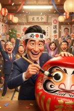 お決まりのポーズ。