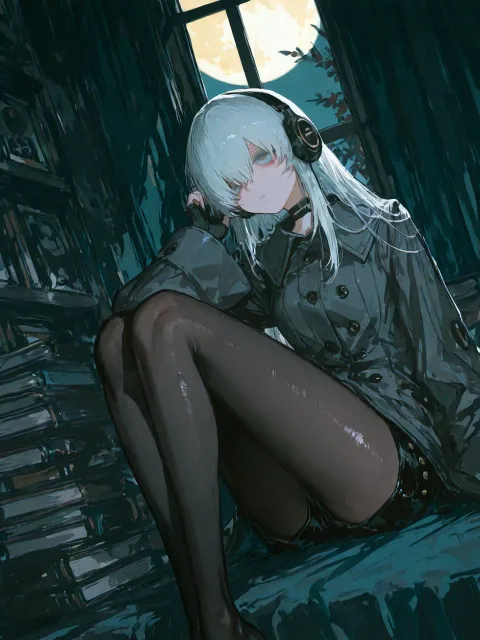 close-up、dutch angle - ヘッドホン
