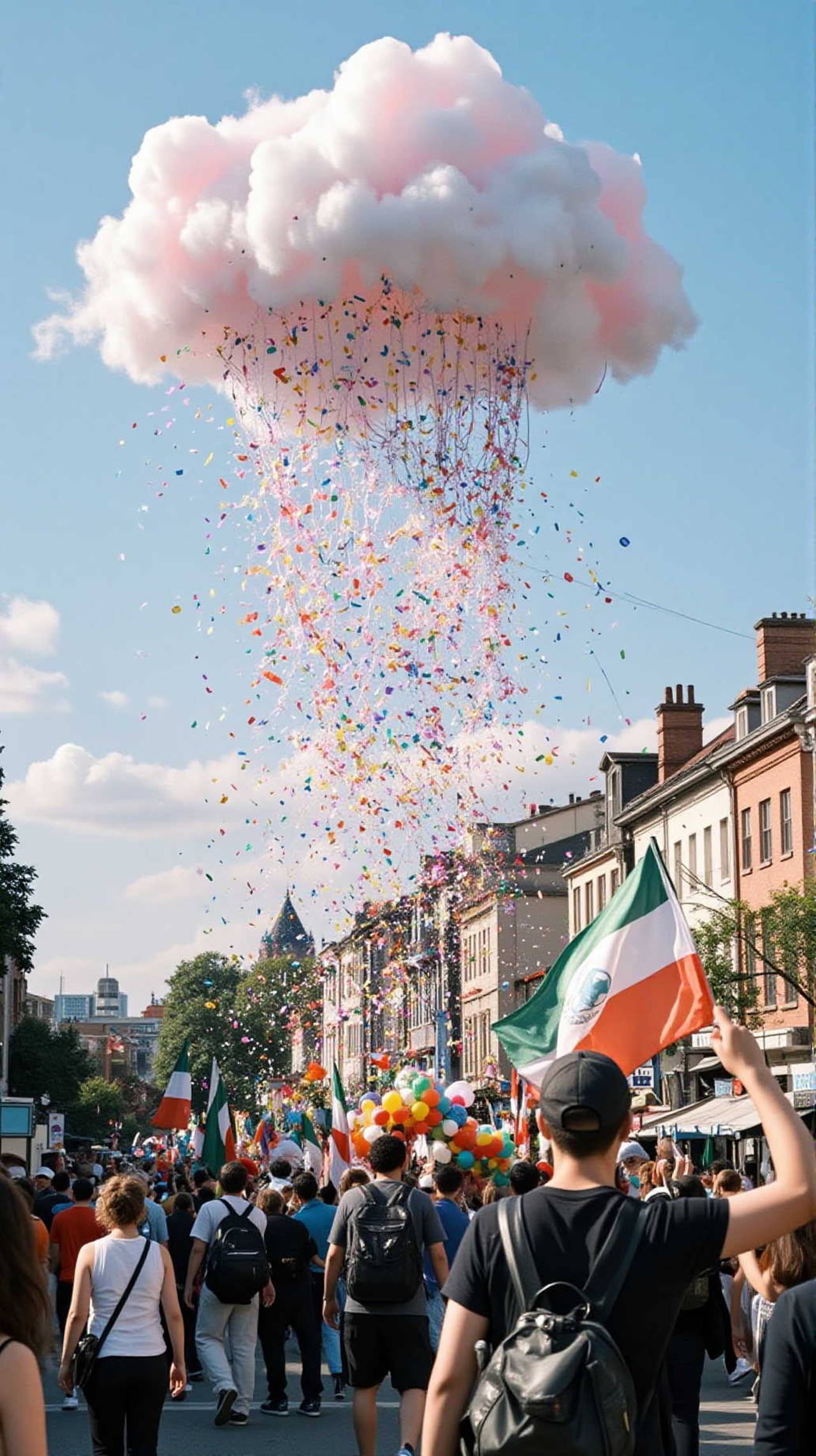 Whimsical Confetti Rain Cloud Parade
