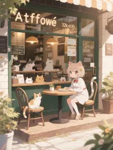 猫カフェの午後