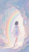 画像生成チャレンジ·虹と洞窟 の投稿作品