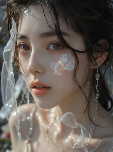 光を受けて輪郭が浮かぶモデル - 画像生成チャレンジ