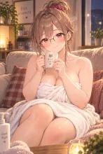 お風呂上がりの菜摘。