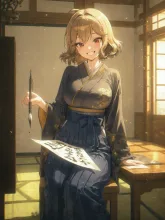 和室で書道🖌️