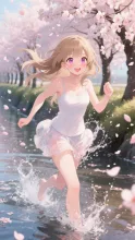 水溜まりを走る、陽子