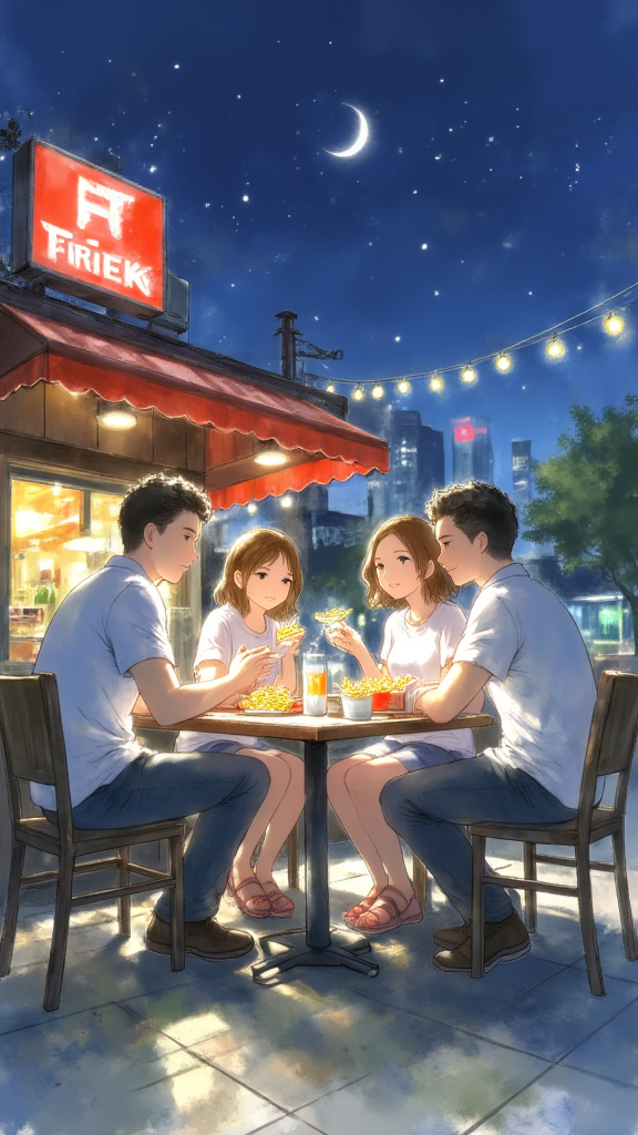 ファミレスポテトパーティー — はるるさんのAIイラスト