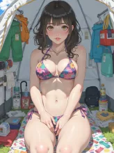 探検家、密林の湖で — 黒蜜きなこ💖黒蜜豆さんのAIイラスト