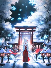 初詣、雪の夜 — 初詣イラストのAIイラスト｜SUPPART