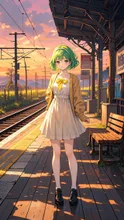 時が止まったようなホーム — ゆるりの＊（YururinoさんのAIイラスト