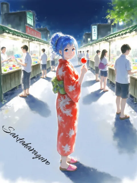 水彩風XL - 画像生成チャレンジ / はらぐろサンタ