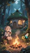 画像生成チャレンジ·焚き火とココア の投稿作品