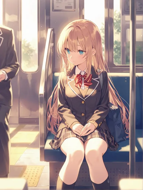 電車通学の少女