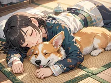 仲良くお昼寝 — はっしさんのAIイラスト