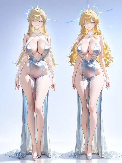 A fancy and cute anime-style… - グラマー vs スレンダー