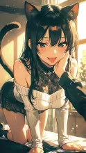 猫が抜けない猫耳娘