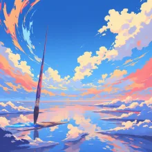 違うよ、空を描いてるんだAIくん — ビスマス工房さんのAIイラスト