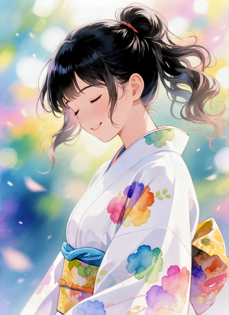 色彩豊かな和装♪ — てぃぶてぃさんのAIイラスト