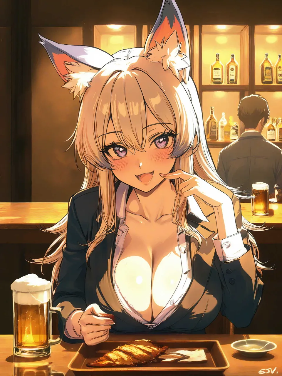 後輩くん乾杯しようか — 山中さんのAIイラスト