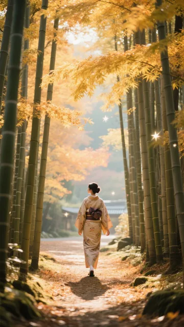 秋の竹林