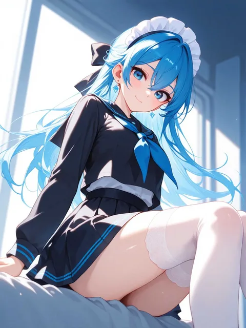 1girl、solo、blue eyes、long hair