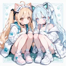 体育座りにゃんにゃん