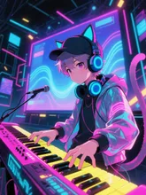 ぬこ耳バンドの名前は… — anime好き🌟シャガリエスさんのAIイラスト