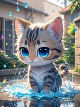 水あび🐱 — だだいさんのAIイラスト