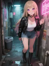 路地裏の陽子。