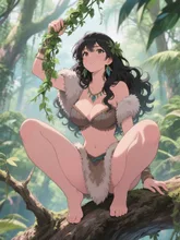 ジャングルが故郷の少女。