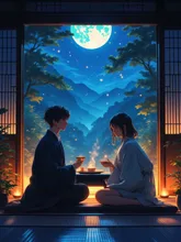 月明かりの下で — はるさんのAIイラスト