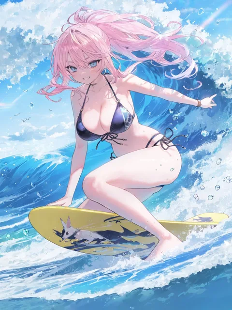 サーフィンの女の子