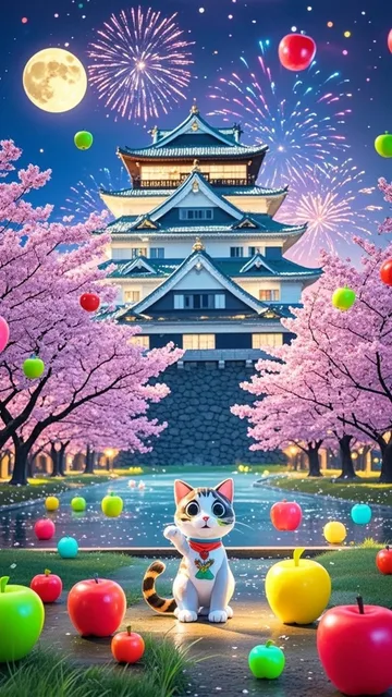 子猫と弘前城