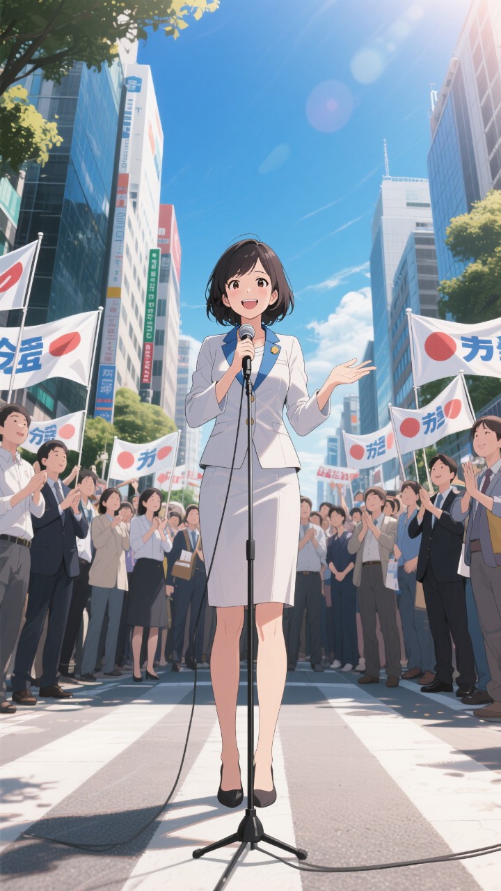 美女政治家の演説