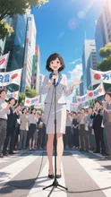 美女政治家の演説