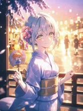 うちわと夏の女性·初夏チャレンジ の投稿作品