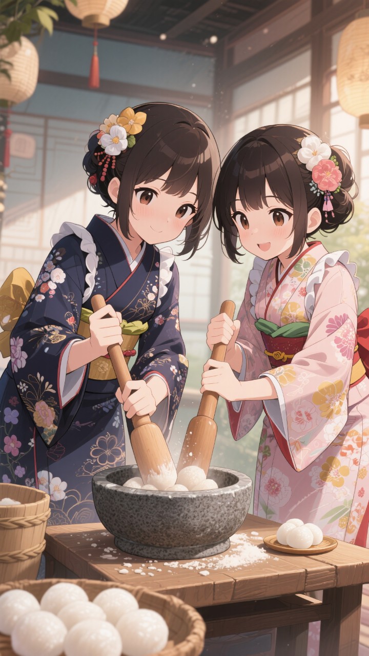 餅つきかな