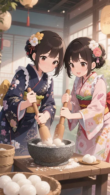 餅つきかな