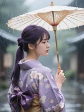紫陽花と和傘·初夏チャレンジ の投稿作品
